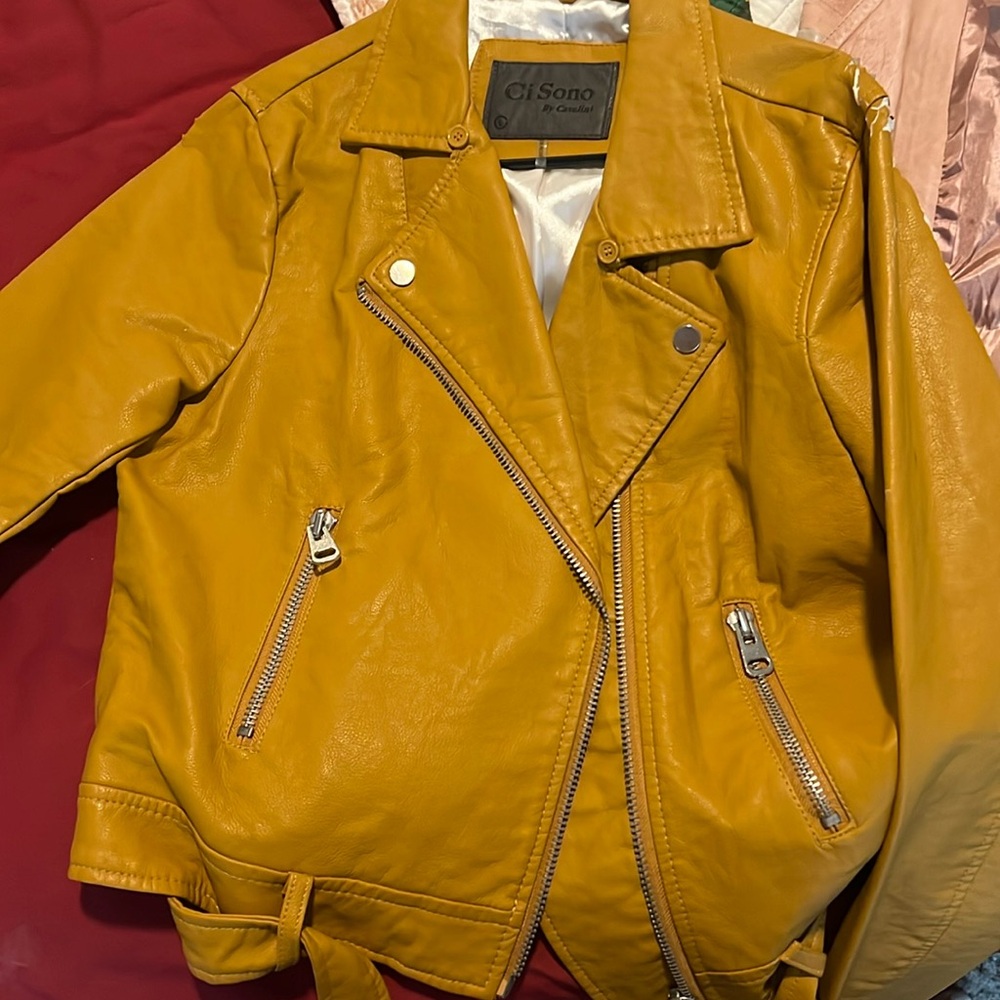 Yellow leather jacket